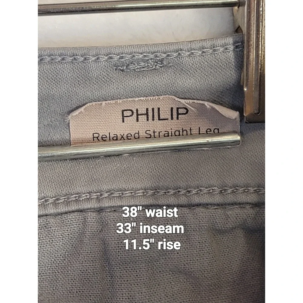 Mavi Philip Relaxed Straight Leg Pants Mens 38x33 Grey Chino Trousers Cotton
